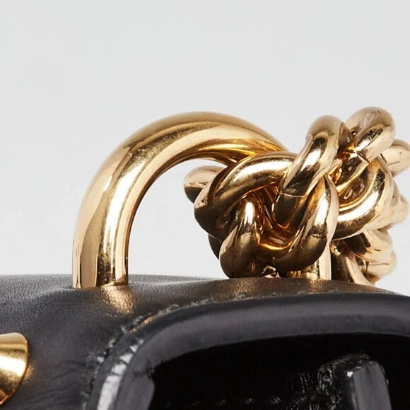 Gucci Black Leather Faux Pearl Stud Padlock Small Shoulder Bag - Picture 10 of 11